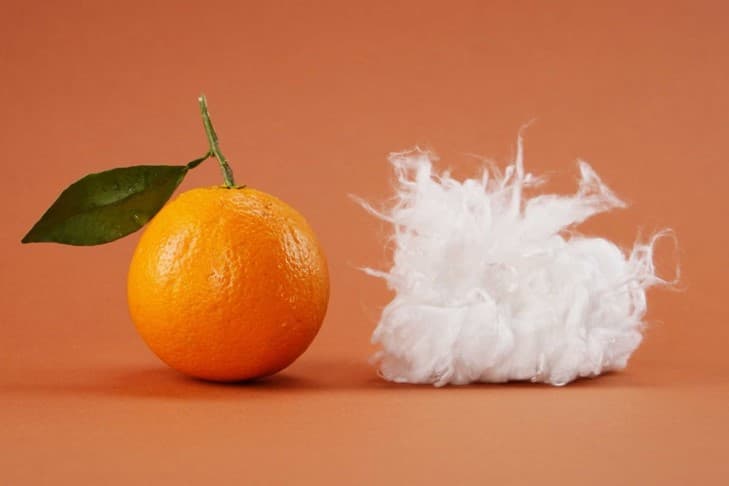 Textil con desechos cítricos